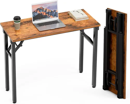 Miniatura 24 de TEMI Mesa de Computadora Pequeña Mesa Plegable - Escritorio de Oficina Plegable de 35.8", Sin Ensamblaje, Perfecto para Espacios Pequeños