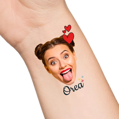 Miniatura 29 de Tatuajes temporales personalizados con texto de nombre, tatuaje temporal personalizado con logotipo fotográfico para adultos, parejas, mujeres
