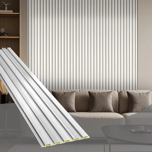 Miniatura 14 de OUZUGIE WPC Paneles de Pared de Rejilla Acústica, Paquete de 8 Paneles de Pared 3D de 114 x 6 Pulgadas para Decoración de Paredes Interiores, Sala
