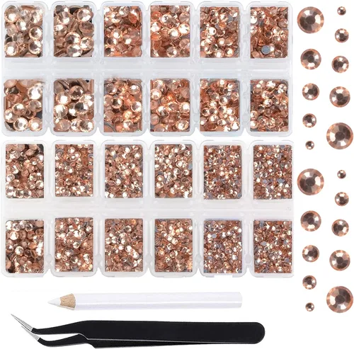 Miniatura 73 de Massive Beads 7800 vasos de hierro termoadhesivos con parte trasera plana, 5 tamaños, diamantes de imitación para hacer proyectos de bricolaje
