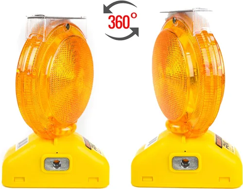 Miniatura 2 de BLIGHT-ST - Luces de advertencia LED ámbar recargables solares de barricada Señal de tráfico intermitente de visibilidad de 2 lados, tipo A/C