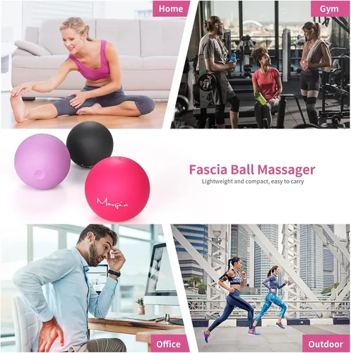 Miniatura 3 de Bola de masaje individual de 3 pulgadas, rodillo de bola de masaje vibrante de 5 velocidades para terapia de punto de activación, masajeador