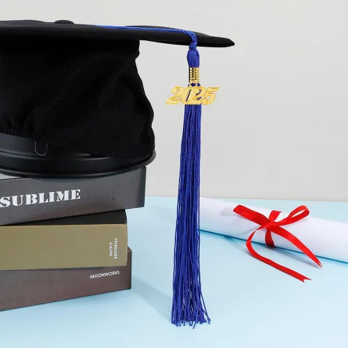 Miniatura 42 de Borla 2025, 1 unidad, borla de graduación para graduados 2025, borla 2025 con dijes de fecha dorada 2025 para fiestas de graduación, ceremonias