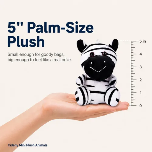 Miniatura 7 de 12 piezas de animales de peluche pequeños a granel, mini juguetes de peluche de 5 pulgadas para niños, llavero de peluche, premios de carnaval