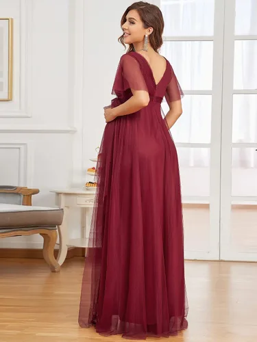 Miniatura 2 de Ever-Pretty Vestido formal de maternidad con cuello en V y manga corta para mujer 20886