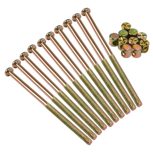 Miniatura 13 de Juego de 10 piezas de tornillos M6 x 100 mm de cabeza plana hexagonal con enchufe - Perfecto para accesorios de cama de madre y bebé - Galvanizado