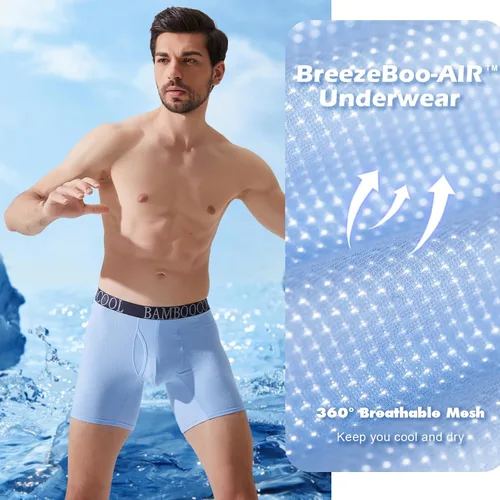 Miniatura 3 de BAMBOO COOL Men's 360 Breathable Mesh Underwear Moisture-Wicking Boxer Briefs Cooling Performance,Multipack