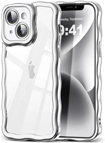 Miniatura 50 de SKYLMW Compatible con iPhone 6s Plus/6 Plus Case de 5.5", Linda Kawaii Marco Ondulado Rizado Forma de Marco Funda de Silicona Suave Resistente a