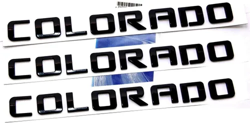 Yoaoo 3 piezas OEM Emblemas de letras para Colorado Compatible con Colorado Brillante 2007-2019 (Negro)