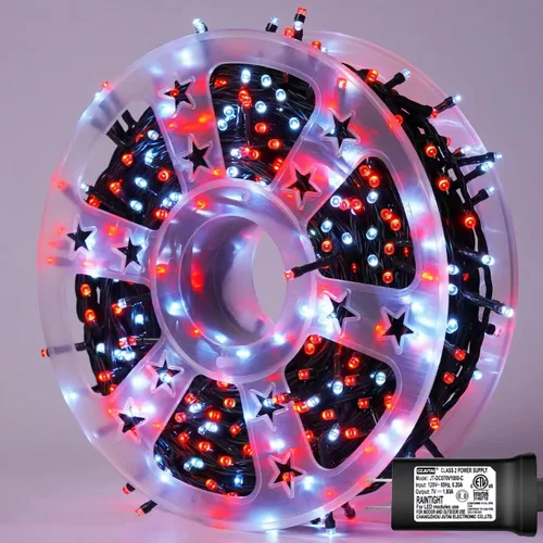 Miniatura 27 de YEGUO 200 luces LED de 66 pies para Navidad, exteriores, impermeables, cadena de luces blancas cálidas para interiores, 8 modos, cable verde, luz