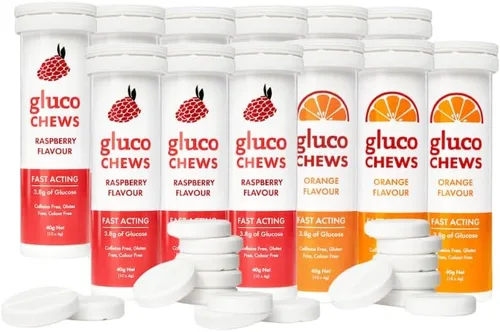 Glucochews - Tabletas mixtas de glucosa – 120 unidades (10 por tubo, 12 tubos de tamaño de bolsillo) 0.13 oz de glucosa de acción rápida cada uno –