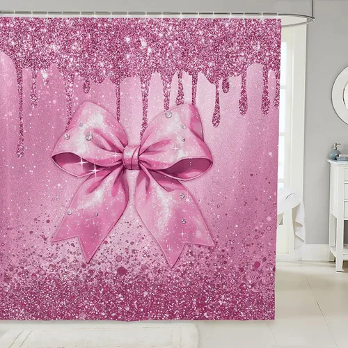 Miniatura 22 de Cortina de baño de flores de margarita para niños y niñas, cortina de ducha floral para decoración de baño, 72 x 72 pulgadas, retro, floral