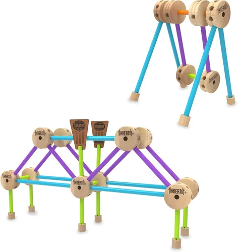 Miniatura 4 de Tinkertoy - Juego de construcción retro en lata - 50 piezas