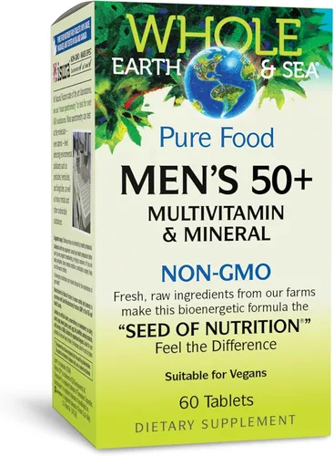 Natural Factors, Multivitamínico y mineral para hombres, 1 porción contiene nutrición equivalente a ½ lb de verduras, 60 unidades (paquete de 1)