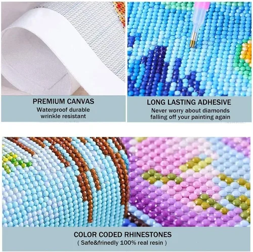 Miniatura 4 de DVWIVGY Kits de pintura de diamantes con bandera mexicano-americana, arte de diamantes para adultos y niños, kits de pintura de diamantes