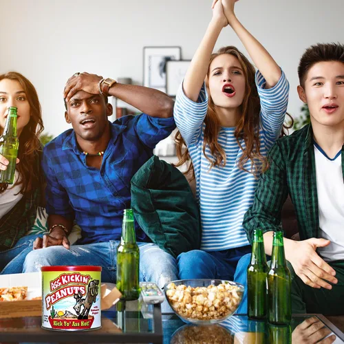Miniatura 7 de KICKIN' - Cacahuetes picantes con pimienta habanero – 12 onzas – Cacahuetes picantes y picantes de primera calidad – El mejor aperitivo picante