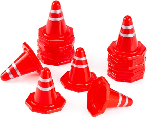 20 conos de tráfico simulados, mini conos de decoración de carretera para RC Crawler 1:16 1:18 1:24 RC Car SCX24 FCX24 TRX4M