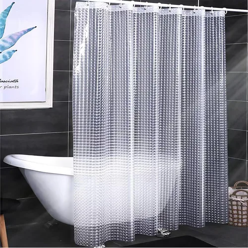 Miniatura 8 de Forro de cortina de ducha, cortinas de ducha 100% impermeables de Peva con 3 imanes inferiores pesados y 12 ojales a prueba de óxido, forro de ducha