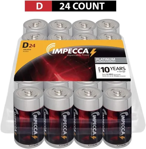 Miniatura 12 de Impecca Baterías alcalinas D, alto rendimiento 1.5 voltios LR20, batería tamaño D, paquete de 2