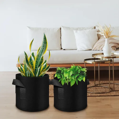 Miniatura 9 de Paquete de 12 bolsas de cultivo de plantas de 3 galones, macetas de tela no tejida gruesa con asas, bolsas para macetas de verduras, macetas de tela