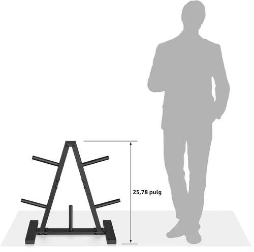 Miniatura 8 de Estante para platos de peso, árbol de pesas, soporte de almacenamiento para gimnasio en casa, soporta 300 libras 1 pulgada negro