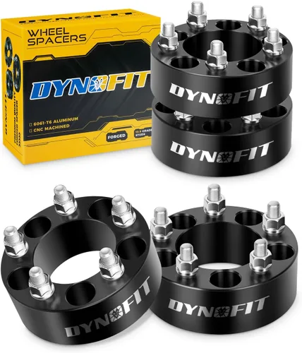 Espaciadores de rueda de 5 x 4.5 para Je/ep XJ KJ KK TJ ZJ KK, dynofit 4 piezas 5x114.3 2 pulgadas 3.248 in 1/2-20 pernos forjados 5 lengüetas