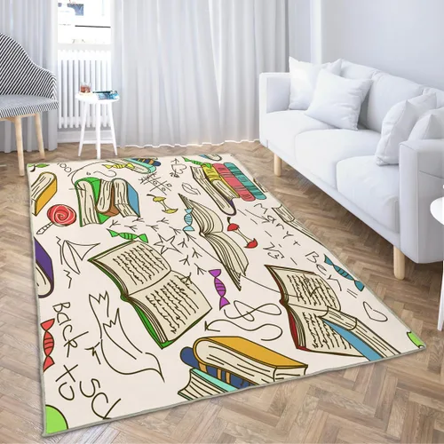 Miniatura 7 de LOKMU Alfombras antideslizantes de dibujos animados de monstruos esponjosos del alfabeto sobre negro, decoración del hogar, alfombra para aula, sala