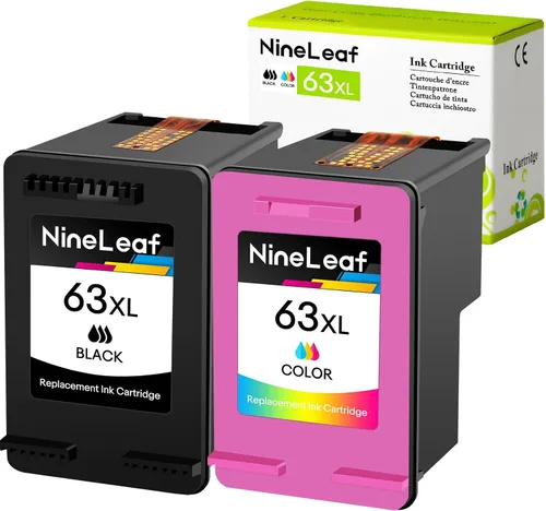 NineLeaf Cartucho de tinta remanufacturado de nueva generación de alto rendimiento compatible con HP 63xl 63 XL 63 Officejet 5255 5258 Deskjet 1112