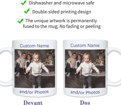 Miniatura 5 de Taza de café personalizada, regalos de Navidad para mujeres, tazas de café personalizadas con imagen, texto, cerámica, taza de café personalizada