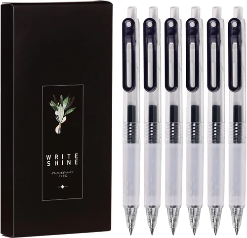Miniatura 10 de XIZE SH Bolígrafos de gel ultra finos, paquete de 12 bolígrafos de gel de tinta negra de 0.015 in, tamaño de línea, bolígrafos de escritura suave