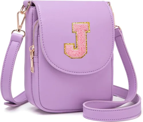 Miniatura 83 de Viverte Bolso Cruzado para Niñas Adolescentes Pequeñas, Bolso Inicial para Celular, Pequeña Cartera para Niños Pequeños, Bolso de Cuero con Tres