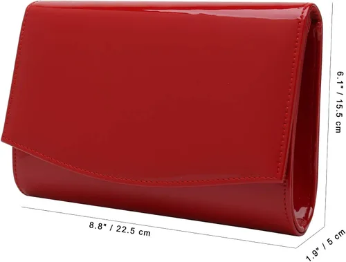 Miniatura 6 de CHARMING TAILOR Bolso de mano con solapa de charol clásico elegante y elegante bolso de noche