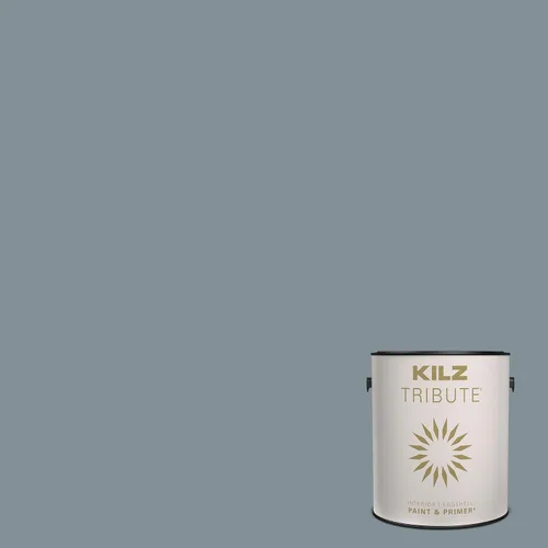 Miniatura 84 de KILZ TRIBUTE Pintura e imprimación, para interiores, semibrillante, Vintage Indigo, 1 galón Índigo Victoria