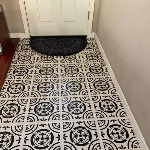 Miniatura 6 de 3 plantillas de azulejos de 12 x 12 pulgadas – Plantillas grandes de pintura para muebles de pared de piso, tela de madera, plantillas de mandala