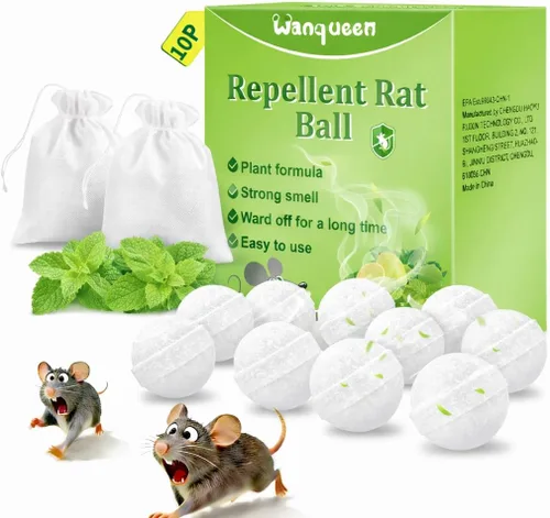 Miniatura 7 de Paquete de 6 bolas repelentes de roedores de ratón, aceite de menta para repeler ratones y ratas, protección de larga duración de 3 meses, seguras