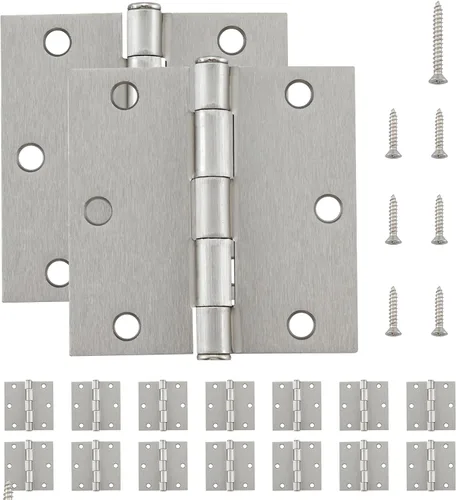 Miniatura 13 de HOME MASTER HARDWARE Paquete de 3 bisagras redondeadas de color negro mate, bisagras de puerta interior de 3.5 pulgadas, esquinas de radio de 1/4