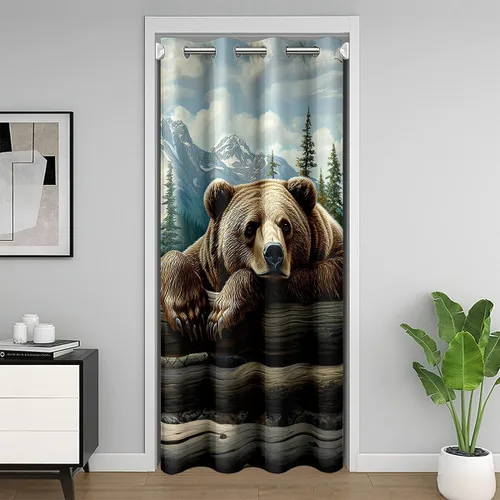 Miniatura 17 de Erosebridal Cortinas opacas de hojas para ventana de puerta, cortinas opacas de hojas blancas y negras, cortina de puerta de hojas, plantas Hojas