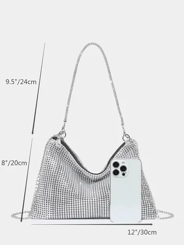 Miniatura 6 de Verdusa Bolso de noche con diamantes de imitación brillantes para mujer