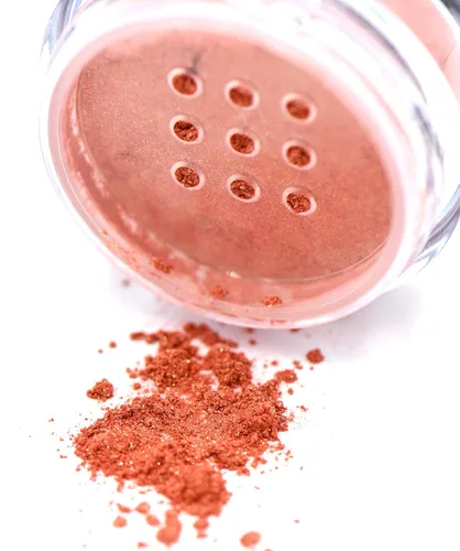Miniatura 23 de Pure Ziva Adobe Glaze - Pigmento de polvo suelto de sombra de ojos en color bronce cobrizo, color rojo claro, rosa, maceta de polvo mineral con una