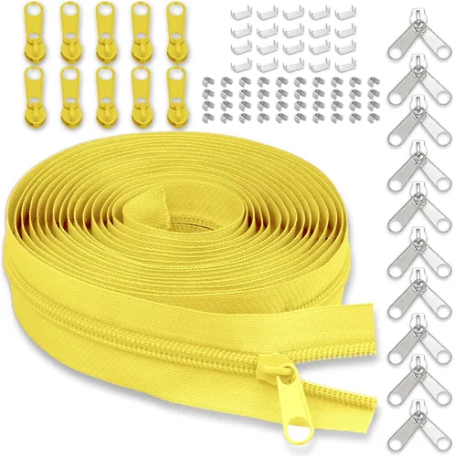 Miniatura 20 de Cinta de cremallera de nailon #5 para costura: YZSFIRM 10 yardas blancas por The Yard Cremalleras de bobina de nailon para manualidades de costura
