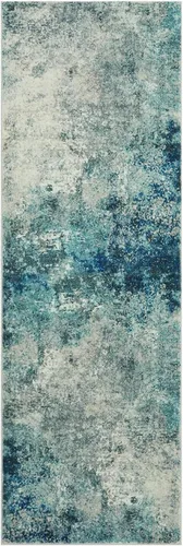 Miniatura 79 de Lahome Alfombra redonda moderna abstracta de 3 pies, color azul, lavable, de 3 x 3 pies, para cocina, entrada, suave, pequeña, antideslizante