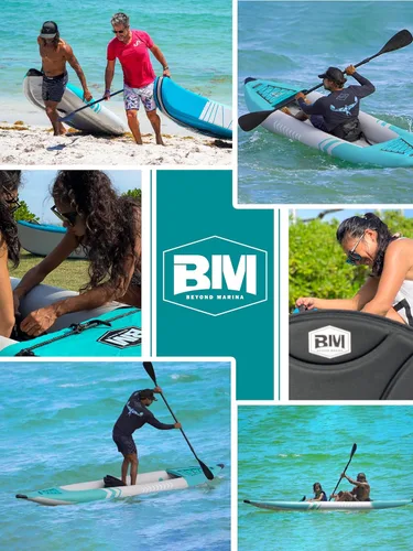 Miniatura 6 de Inflatable Kayak 2 Person Adult - BEYOND MARINA Tandem Kayak with Drop Stitch Floor, Touring Kayak with Aluminum Paddles, Seats, Footrests, Pump