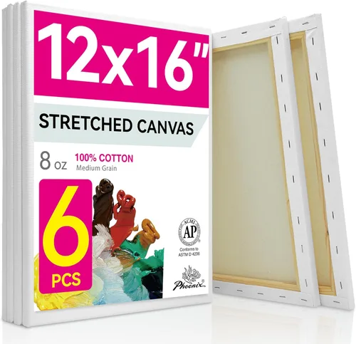 Miniatura 12 de PHOENIX - Lienzos de algodón blanco con bastidor para pintar, perfil de 5/8 pulgadas, imprimado triple para pinturas al óleo y acrílicas, 10x20