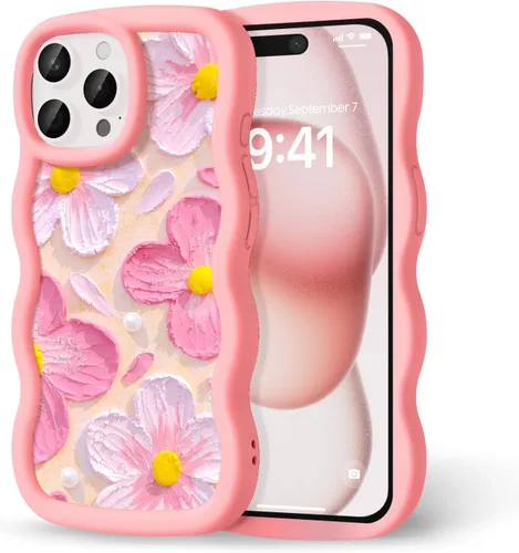 Miniatura 187 de Compatible con iPhone SE/8/7 Funda para Mujeres y Niñas, Marco Ondulado Rizado con Patrón Lindo, Estética Delgada Suave Silicona TPU Parachoques