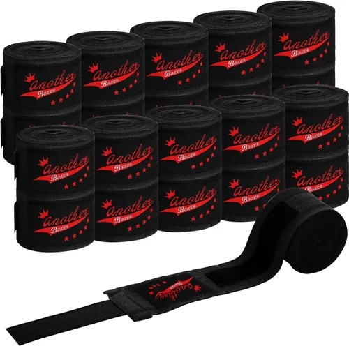 Jenaai 10 pares elásticos de 180 pulgadas de boxeo de mano para artes marciales a granel, muñequeras para hombres y mujeres, kickboxing, artes