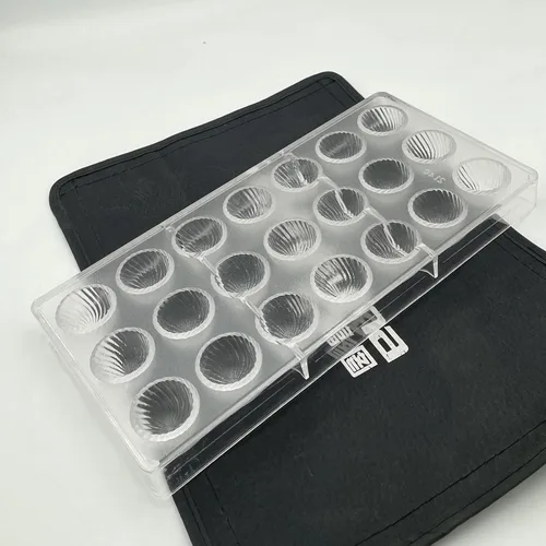 Miniatura 3 de Molde de policarbonato para bombas de chocolate, 21 tazas, forma de bala en espiral, molde para inyección, molde de inyección de plástico sólido