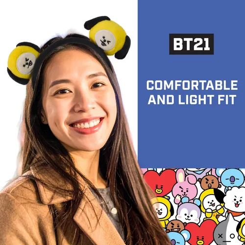 Miniatura 5 de Concept One BT21 LINE FRIENDS - Diadema bordada de felpa 3D para mujer, Chimmy