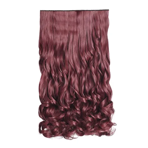 Miniatura 32 de REECHO Extensiones de cabello rubio, extensiones de una pieza con clip de 20" para mujer, extensiones de cabello sintético suave y natural con ondas