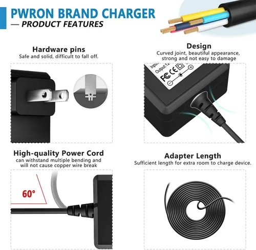 Miniatura 4 de Cable de 6.6 pies 12V AC a DC adaptador compatible con Sylvania 7" 9" 10" reproductor de DVD portátil SDVD7014 SDVD7015 SDVD7027 SDVD8009 SDVD8727