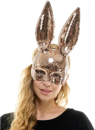 Miniatura 4 de Máscara de conejo, máscara de conejo, máscara de conejo VIP, máscara de animal, espejo de discoteca, media máscara de cristal, fiesta de cumpleaños